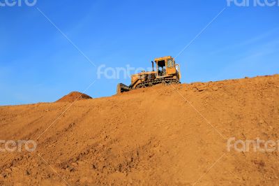 Landscape with agricultural machine