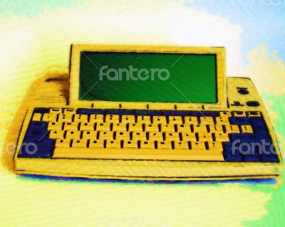 Close Up of Retro Portable Computer