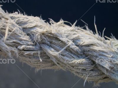 Close Up of Fraying Braided Rope