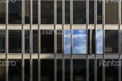 Clouds reflected on windows