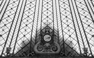 The old clock in a Railways station