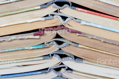 Stack old hardcover books