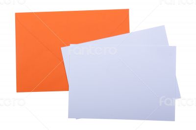 Orange envelope with white papers