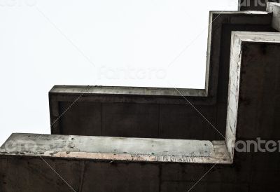 Concrete surfaces of the unfinished building