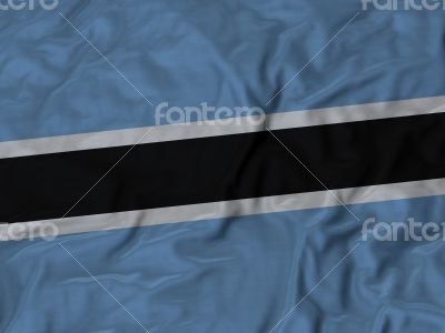Close up of Ruffled Botswana flag
