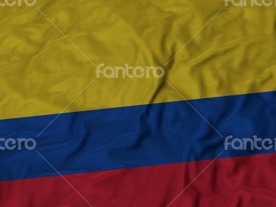 Close up of Ruffled Colombia flag