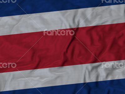 Close up of Ruffled Costa Rica flag