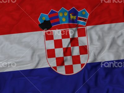 Close up of Ruffled Croatia flag