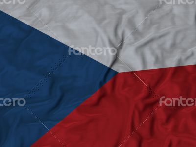 Close up of Ruffled Czech Republic flag
