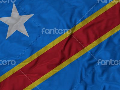 Close up of Ruffled Democratic Republic flag