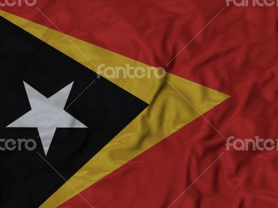 Close up of Ruffled East Timor flag