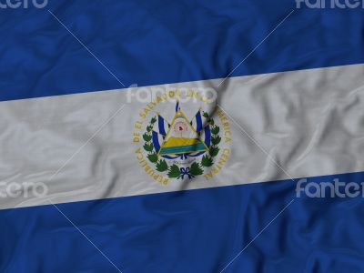 Close up of Ruffled El Salvador flag