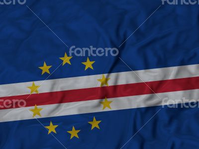 Close up of Ruffled Cape Verde flag