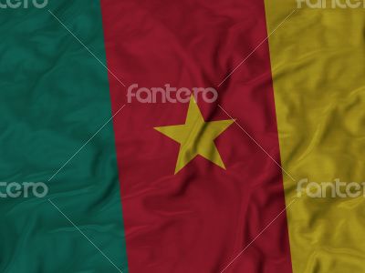 Close up of Ruffled Cameroon flag