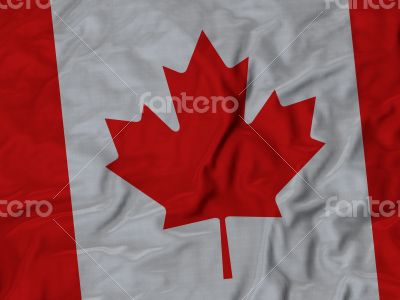 Close up of Ruffled Canada flag