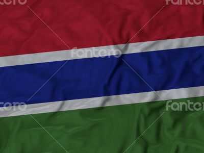 Close up of Ruffled Gambia flag