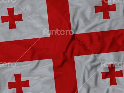 Close up of Ruffled Georgia flag