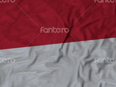 Close up of Ruffled Indonesia flag
