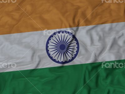 Close up of Ruffled India flag