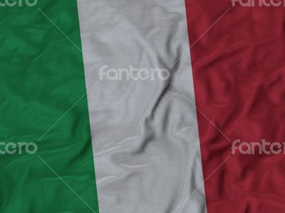 Close up of Ruffled Italy flag