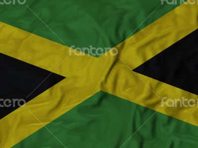 Close up of Ruffled Jamaica flag