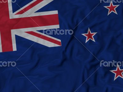 Close up of Ruffled New Zealand flag