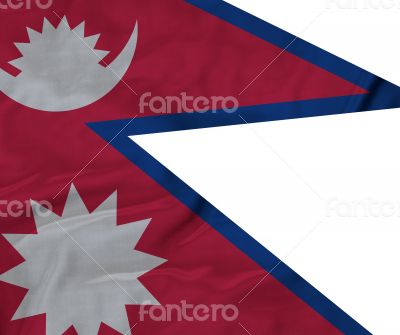 Close up of Ruffled Nepal flag