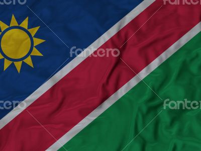 Close up of Ruffled Namibia flag