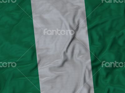 Close up of Ruffled Nigeria flag
