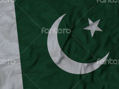 Close up of Ruffled Pakistan flag