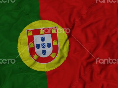 Close up of Ruffled Portugal flag