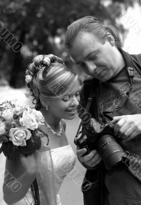 Bride and photographer