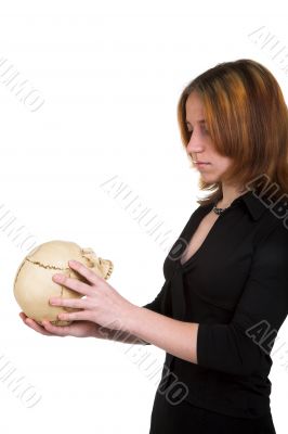 girl with skull