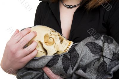 girl with skull