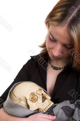 girl with skull