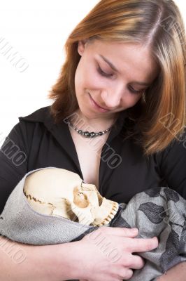 girl with skull