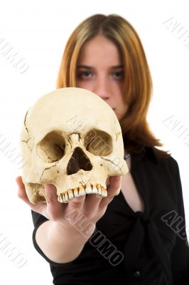 girl with skull