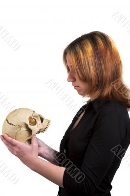 girl with skull