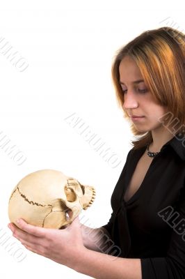 girl with skull