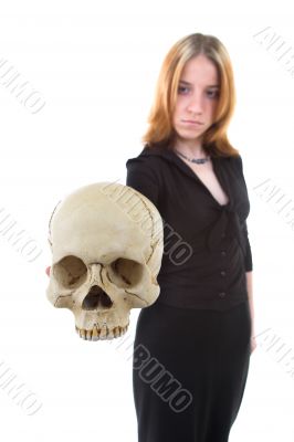 girl with skull