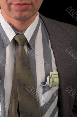 happy businessman on black