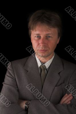 businessman on black