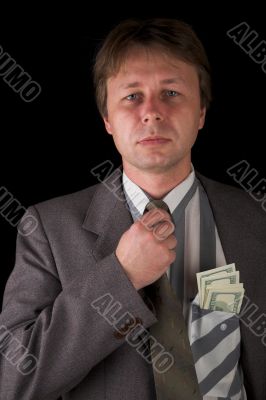 businessman on black