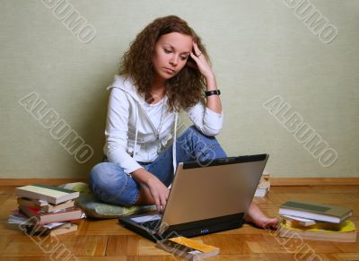 Girl with a computer