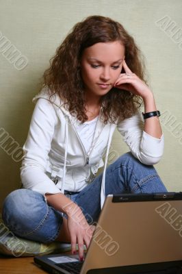 Girl with a computer