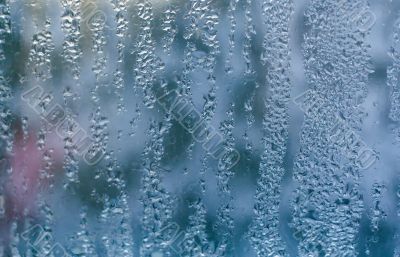 Water drops on window glass