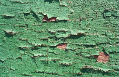 Old wood painted green color
