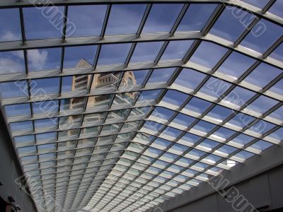 glass roof of the building