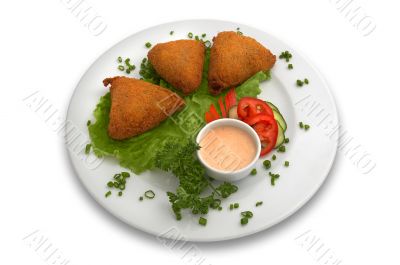 puff pastry with mushrooms and meat