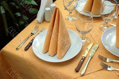 outdoor restaurant table